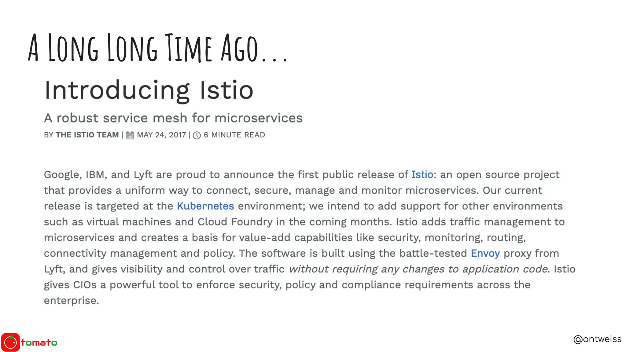 @antweiss
A Long Long Time Ago...
 