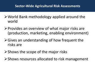 Farm Production Risk Agricultural Risk Management for Growth and Food Security in Malawi | PPTX
