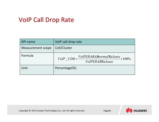 Monitoring Call Drop Rates 4G key performance indicators for planning and optimization | PDF