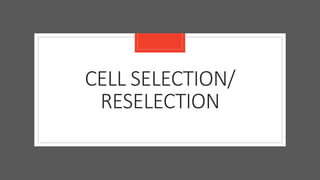 CELL SELECTION/
RESELECTION
 