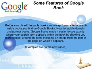 How to search books in Google Books? choose in the category of books 
