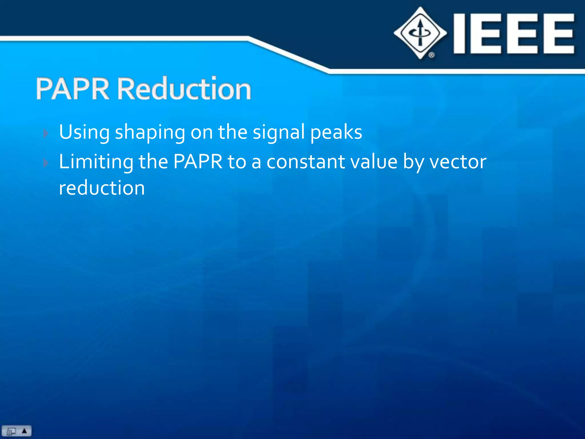 Narrowband Interference RejectionEasy to Avoid/Reject Narrowband Dominant Interference .Less Interfered Part of the Carrier  Can Still Be Used .Interference Rejection/Avoidance