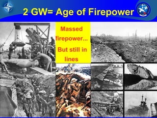 27/26 
2 GW= Age of Firepower 
UNCLASSIFIED 
Massed 
firepower... 
But still in 
lines 
 