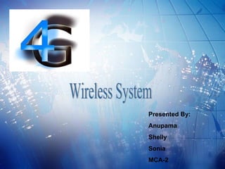 Wireless System Presented By: Anupama Shelly Sonia MCA-2 