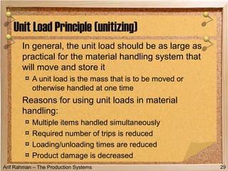 Unit Load Rpinciple 04 material handling - part1 | PPT