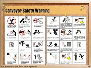 Arif Rahman – The Production Systems
Conveyor Safety Warning
27
 