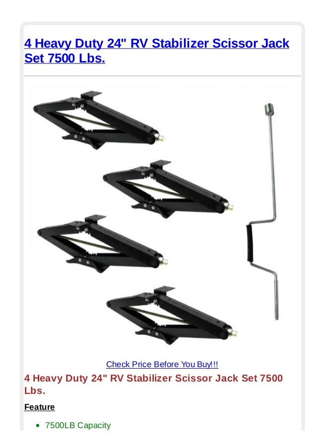 4 heavy duty 24 rv stabilizer scissor jack set 7500 lbs.