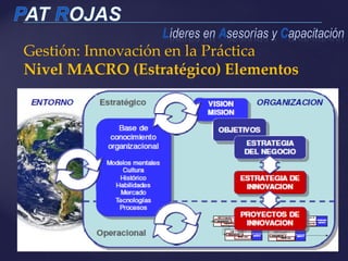 Gestión: Innovación en la Práctica
Nivel MACRO (Estratégico) Elementos
 