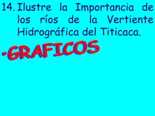 14.Ilustre la Importancia de los ríos de la Vertiente Hidrográfica del Titicaca. 