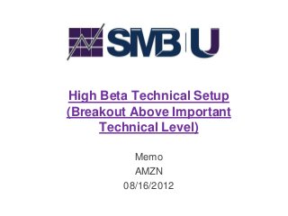 High Beta Technical Setup
(Breakout Above Important
     Technical Level)

          Memo
          AMZN
        08/16/2012
 