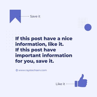 If this post have a nice
information, like it.
If this post have
important information
for you, save it.
Save it
Like it
w...