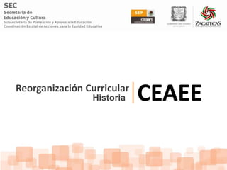 Reorganización Curricular
                Historia    CEAEE
 