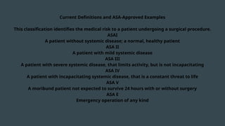 Comprehensive Overview of the ASA Physical Status Classification System ...