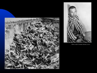 •Die woord genocide het ontstaan te midde van
die Holocaust.
•DEFINISIE:
• Dade wat gepleeg word met die doel
om te vernie...