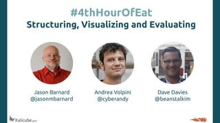 #4thHourOfEat
Structuring, Visualizing and Evaluating
Jason Barnard
@jasonmbarnard
Dave Davies
@beanstalkim
Andrea Volpini
@cyberandy
 