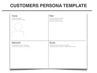 How to build customer personas?
Tools to use to build personas
CUSTOMERS PERSONA TEMPLATE
 