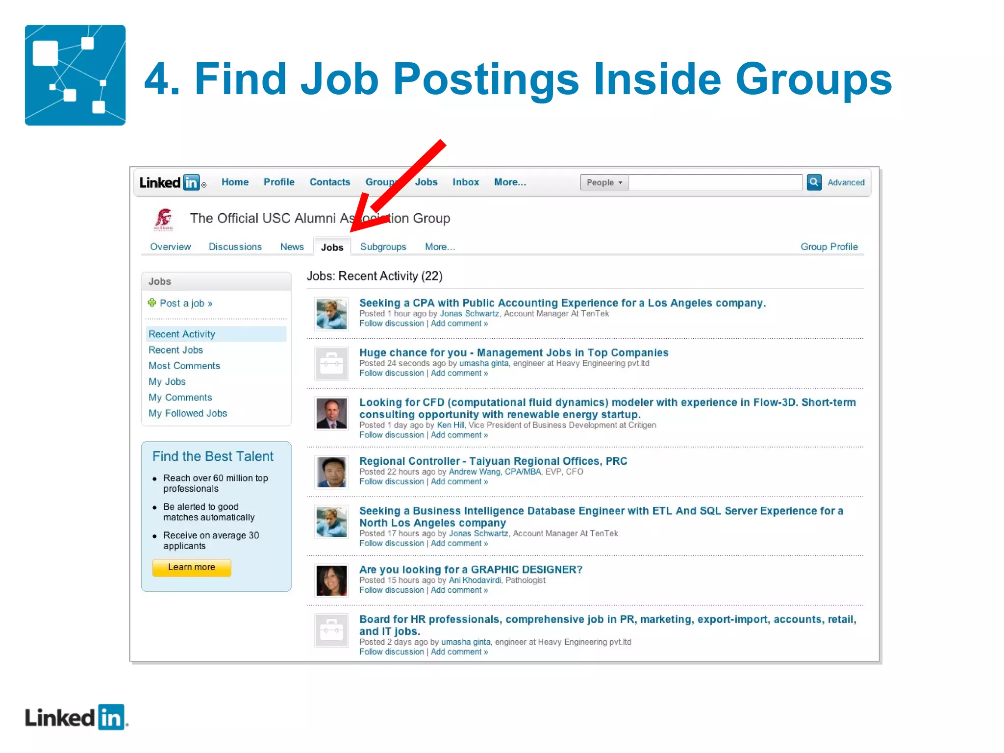 4. Find Job Postings Inside Groups 