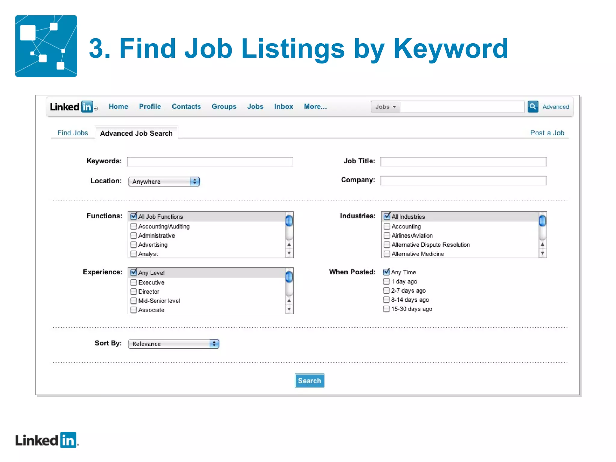 3. Find Job Listings by Keyword 