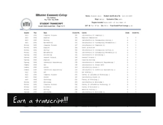 Earn a transcript!!!
 