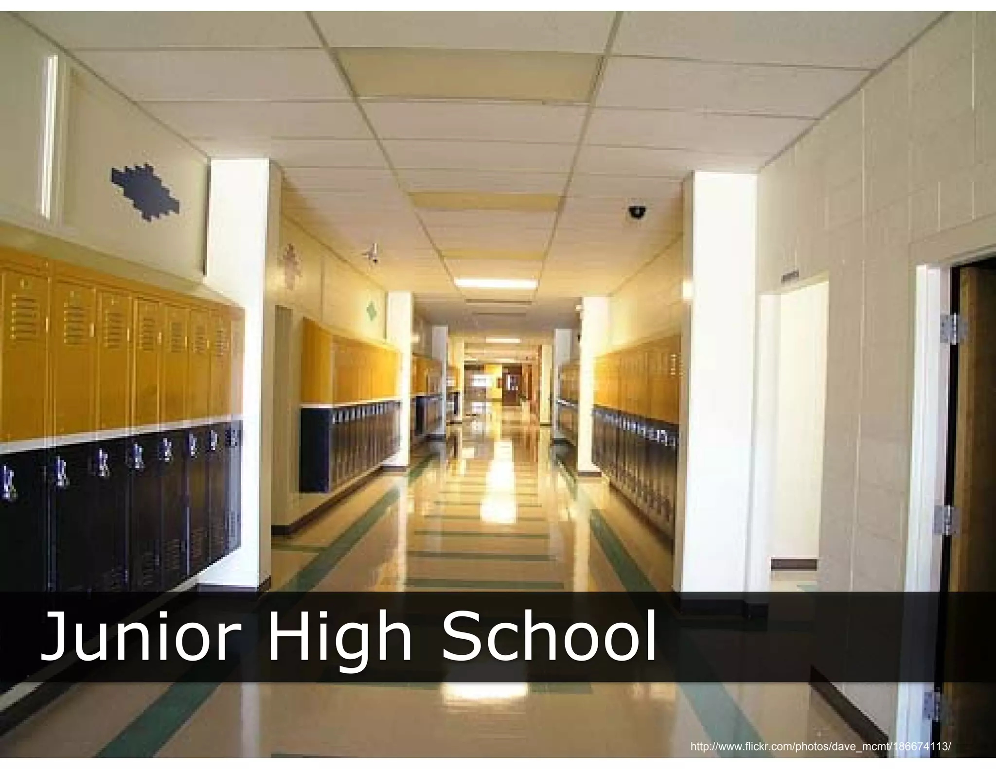 Junior High School
         g
                     http://www.flickr.com/photos/dave_mcmt/186674113/
 