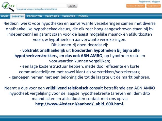 Hypotheekrente ABN AMRO