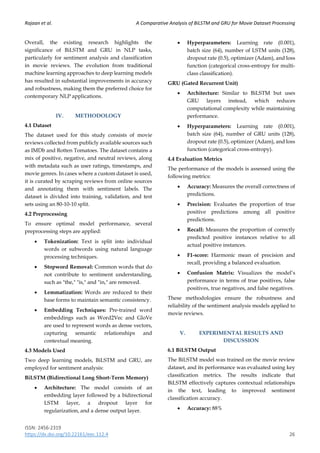 A Comparative Analysis of BiLSTM and GRU for Movie Dataset Processing | PDF