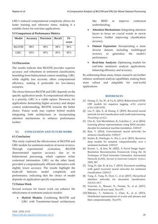 A Comparative Analysis of BiLSTM and GRU for Movie Dataset Processing | PDF