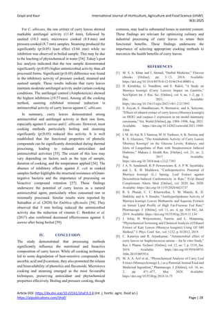 Impact of Processing Techniques on Antioxidant, Antimicrobial and ...