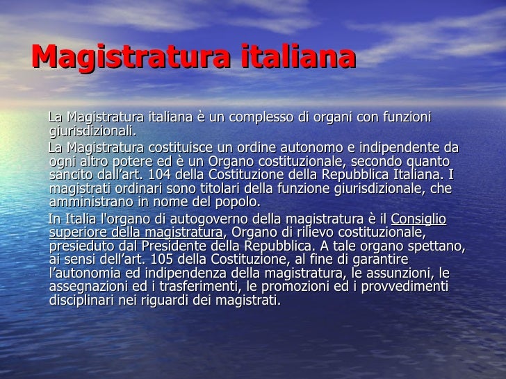 Il governo e la magistratura