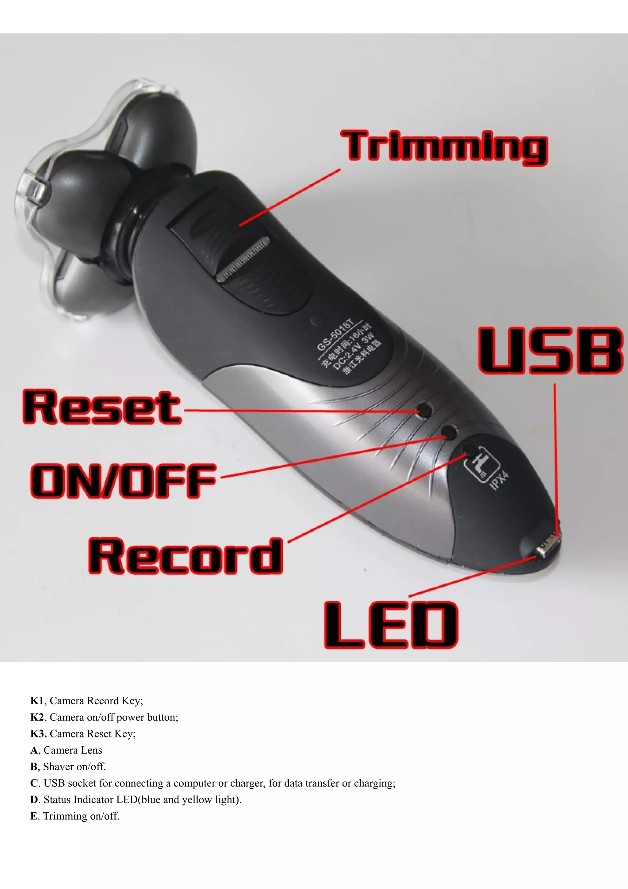 Shaver Camera Bathroom spy camera 4 in 1 shaver camera user guide | DOC