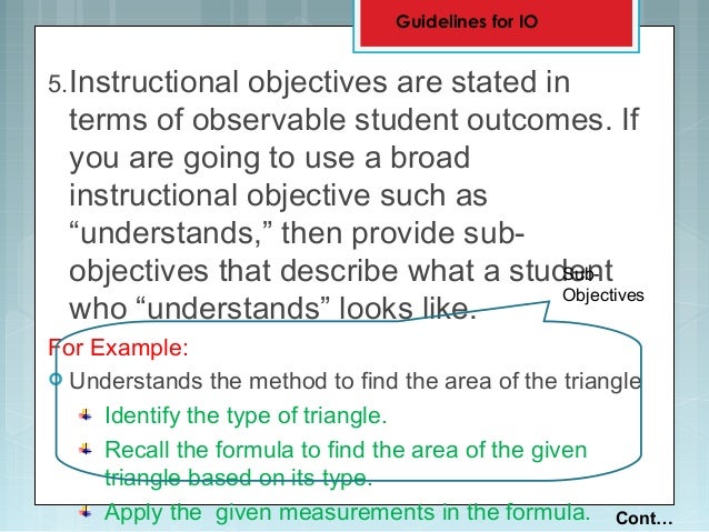 4 instructional objectives teacher objective statement
