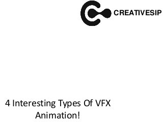 4 Interesting Types Of VFX
Animation!
CREATIVESIP
 