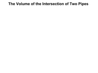The Volume of the Intersection of Two Pipes
 