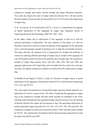 Partial replacement of Fine aggreggate by Copper Slag and Cement by Fly ...