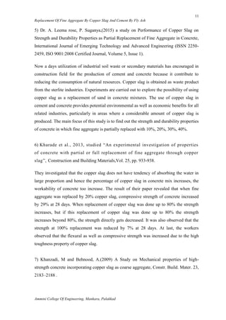 Partial replacement of Fine aggreggate by Copper Slag and Cement by Fly ...