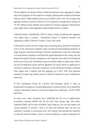 Partial replacement of Fine aggreggate by Copper Slag and Cement by Fly ...
