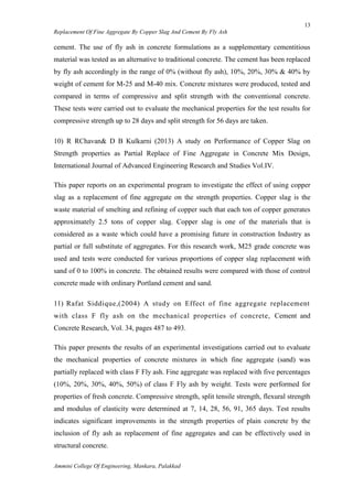 Partial replacement of Fine aggreggate by Copper Slag and Cement by Fly ...