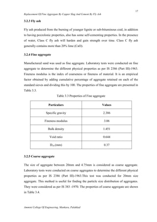 Partial replacement of Fine aggreggate by Copper Slag and Cement by Fly ...