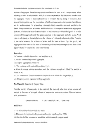 Partial replacement of Fine aggreggate by Copper Slag and Cement by Fly ...