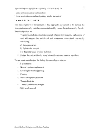 Partial replacement of Fine aggreggate by Copper Slag and Cement by Fly ...
