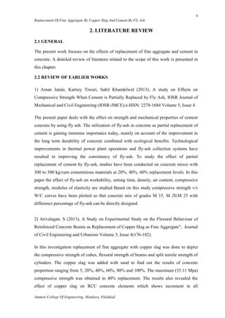 Partial replacement of Fine aggreggate by Copper Slag and Cement by Fly ...