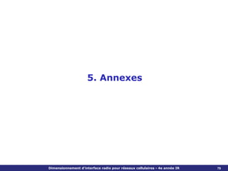 5. Annexes




Dimensionnement d’interface radio pour réseaux cellulaires - 4e année IR   79
 