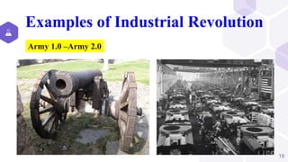 19
Examples of Industrial Revolution
Army 1.0 –Army 2.0
 