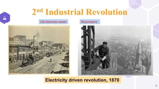 9
2nd Industrial Revolution
Electricity driven revolution, 1870
Life becomes easier Skyscrapers
 