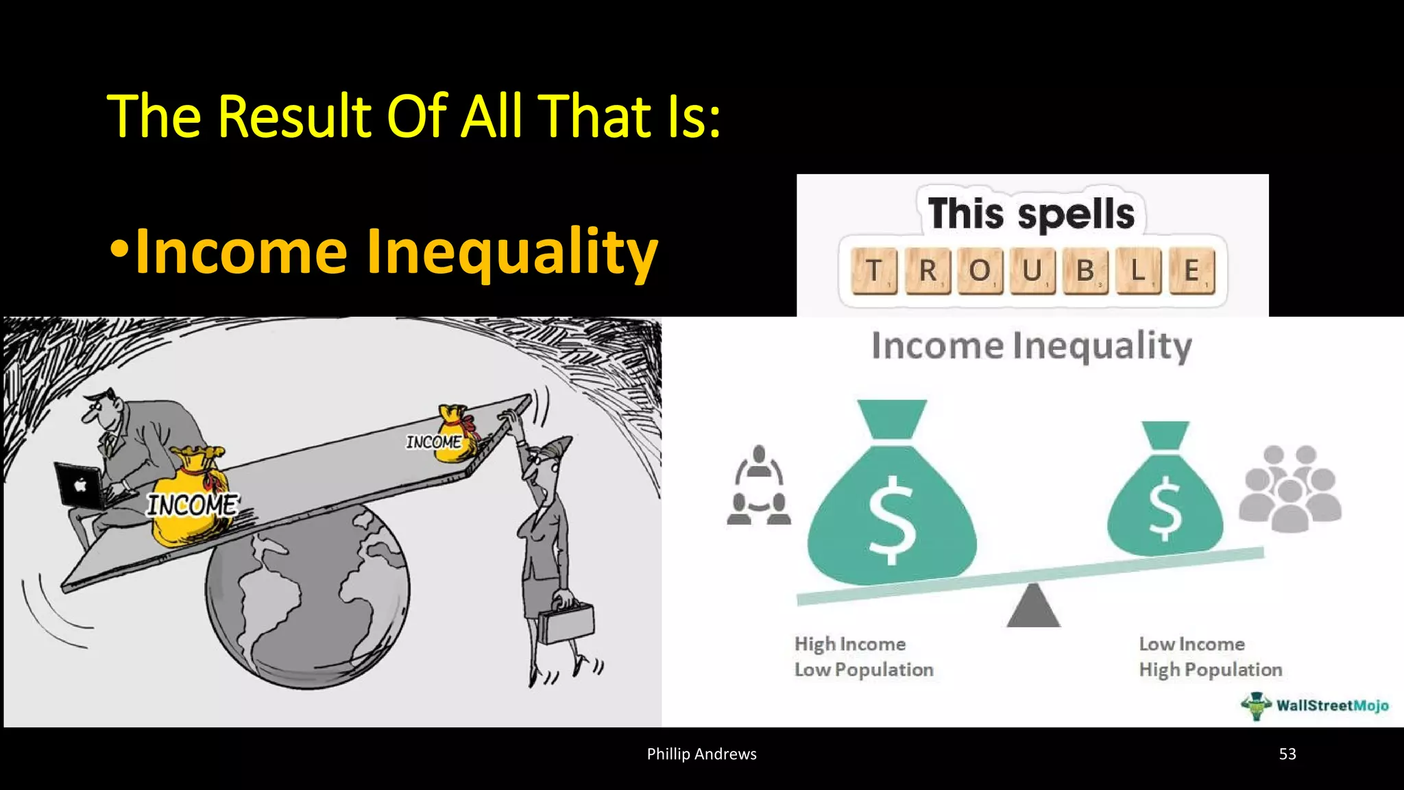 The Result Of All That Is:
•Income Inequality
Phillip Andrews 53
 