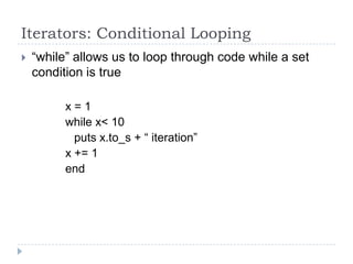 Ruby Language: Array, Hash and Iterators