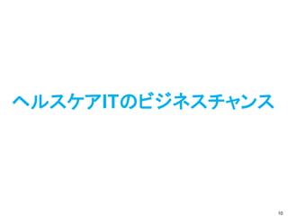 ヘルスケアITのビジネスチャンス
10
 