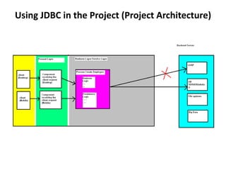 Using JDBC in the Project (Project Architecture)
 
