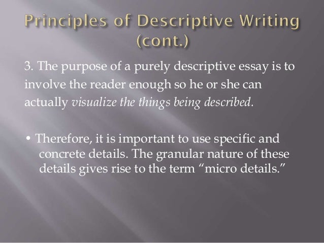 what is the purpose of a descriptive essay