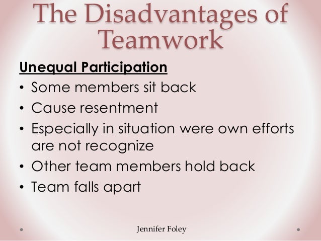 disadvantages of teamwork